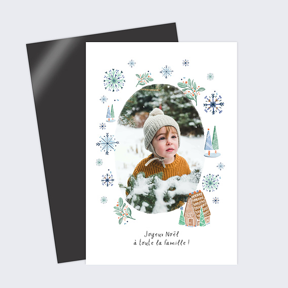 Carte de Noël  Flocon d'Hiver