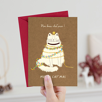 Carte de Noël  Chat'pin