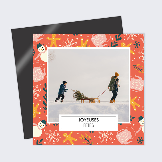 Carte de Noël  Flocons