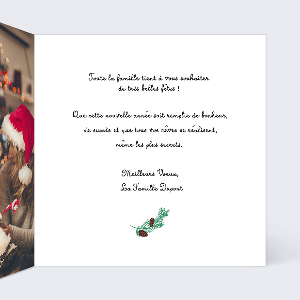 Carte de Noël Double Pola Pommes de Pin Intérieur Droit