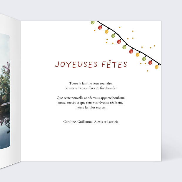 Carte de Noël Lumière de Noel Intérieur Droit