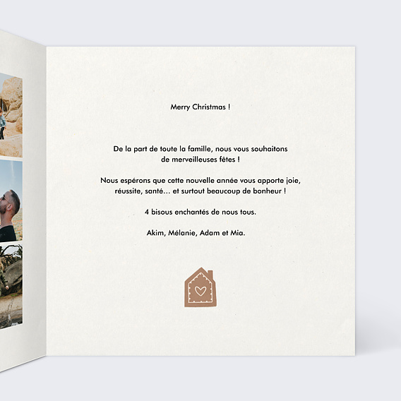 Carte de Noël Petits Biscuits Intérieur Droit