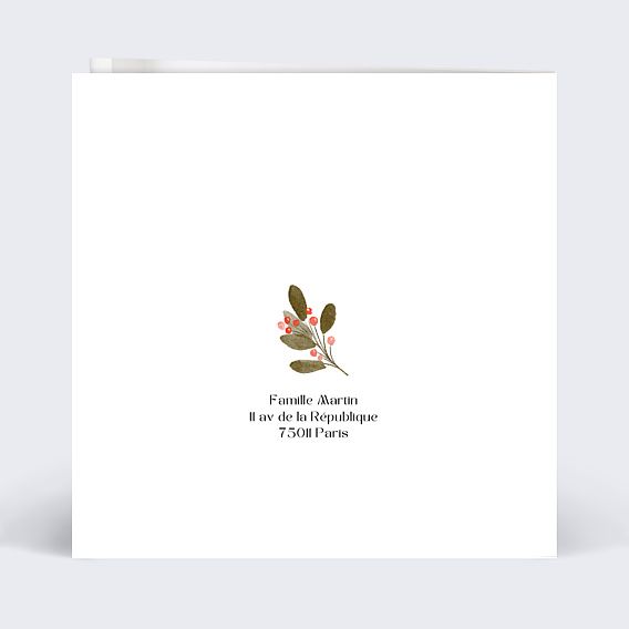 Carte de Noël Houx Aquarelle