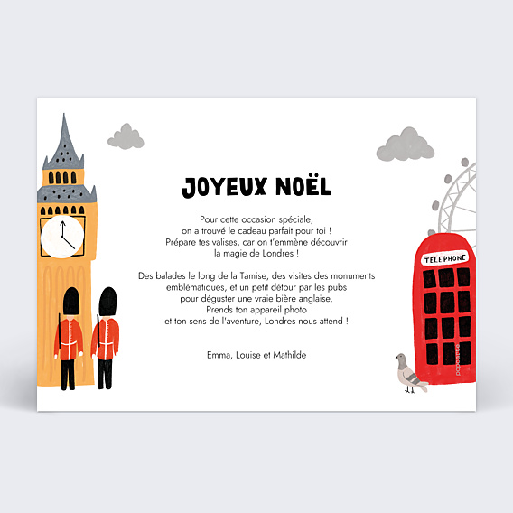 Carte de Noël Souvenirs Londoniens