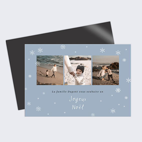 Carte de Noël Multiphotos et Flocons