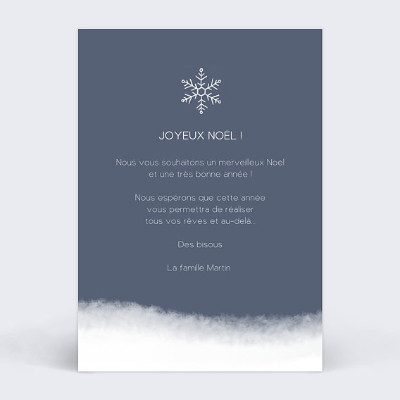 Carte de Noël  Pleine page Flocon Verso