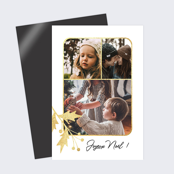 Carte de Noël  Houx