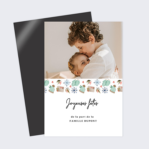 Carte de Noël Frise Pastel 