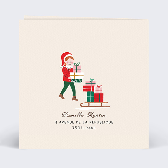 Carte de Noël Livraison Lutin