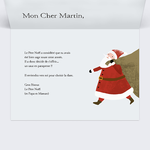 Carte de Noël Gros Sac Intérieur Droit