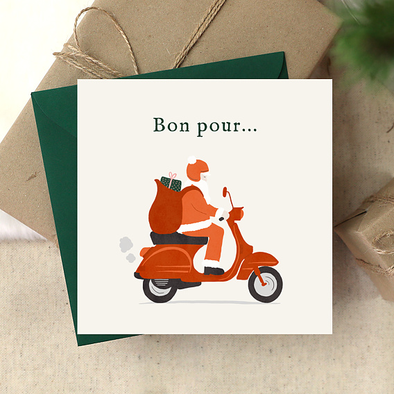 Carte de Noël  Bon pour mobylette Après 4