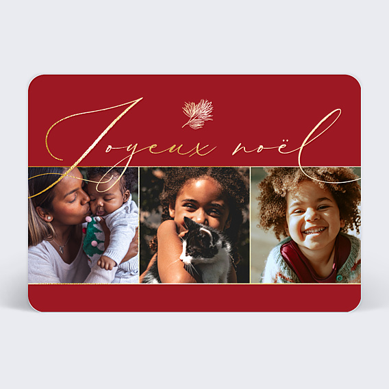 Carte de Noël Multiphotos Rouge
