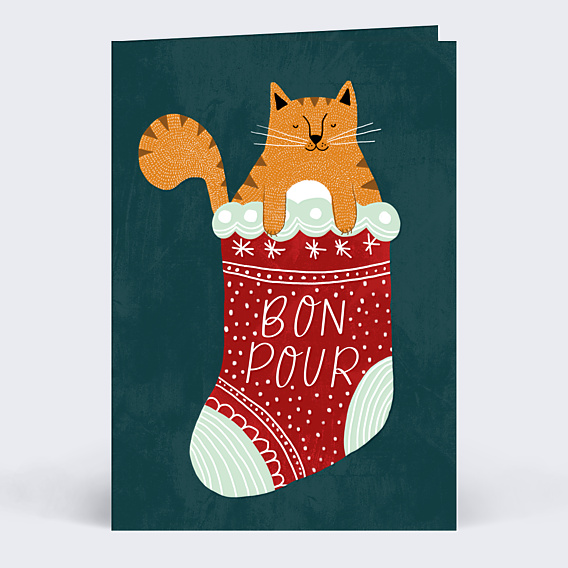 Carte de Noël Bon pour Chaton