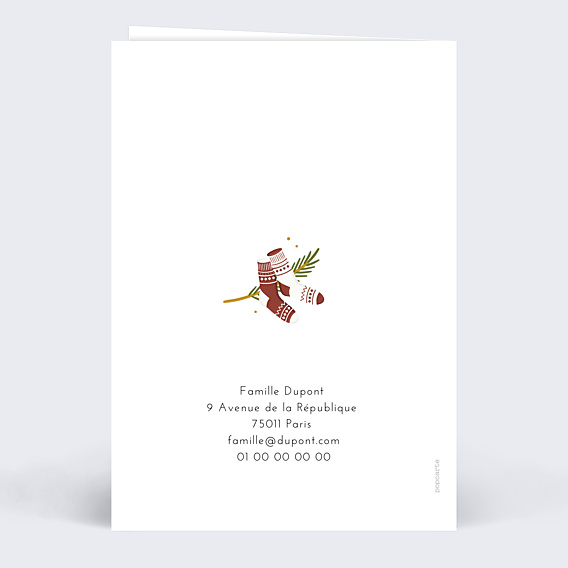 Carte de Noël Chaussettes sur Branche de Houx