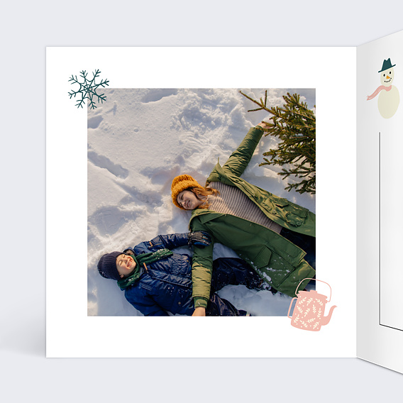 Carte de Noël  Flocons Intérieur Gauche