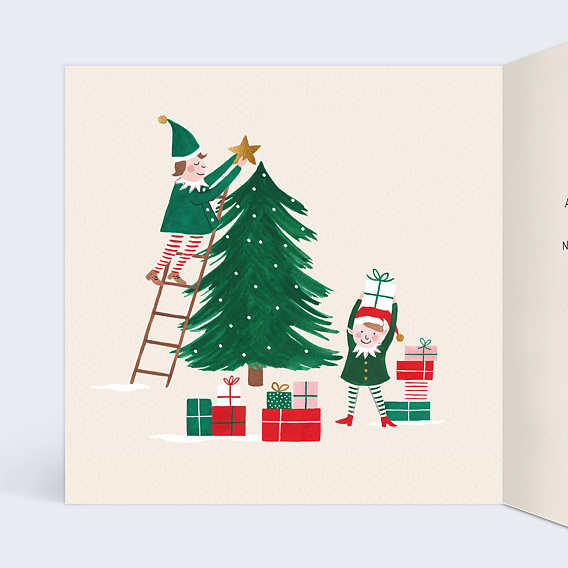 Carte de Noël  Livraison Lutin Intérieur Gauche