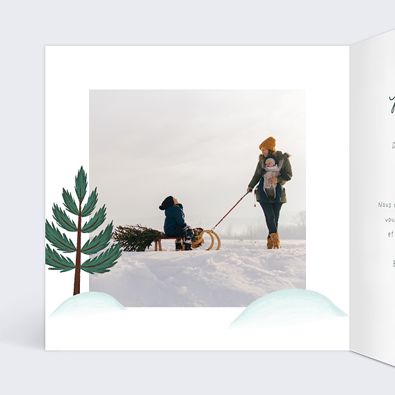 Carte de Noël  Maisonnette Intérieur Gauche