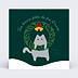 Carte de Noël Chat et Couronne de Noël