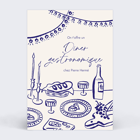 Carte de Noël Bon pour gastronomie