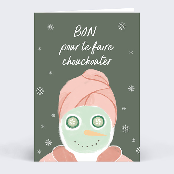 Carte de Noël  Bon pour Spa Recto