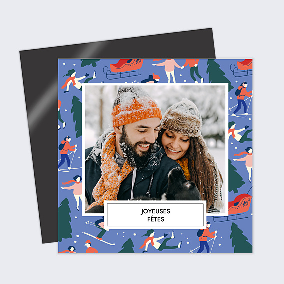 Carte de Noël Sport d'Hiver
