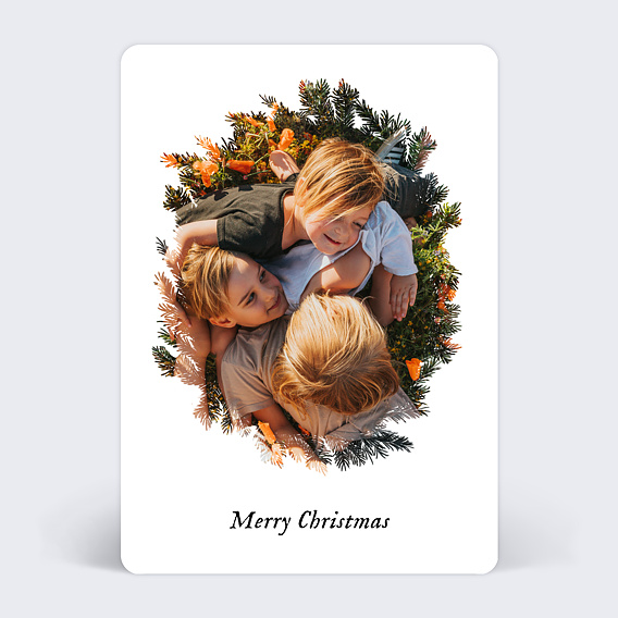 Carte de Noël  Cadre pin Recto