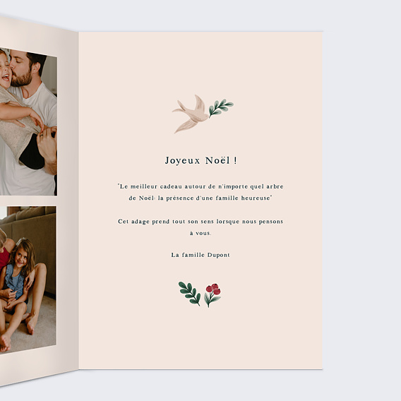 Carte de Noël  Animaux Forêt Intérieur Droit