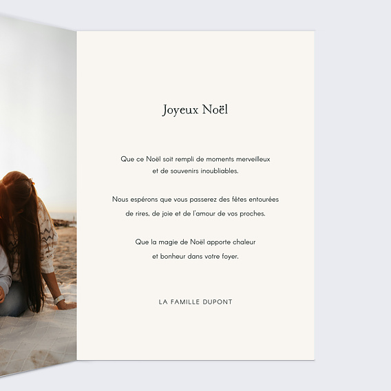 Carte de Noël  Neige et sapins Intérieur Droit