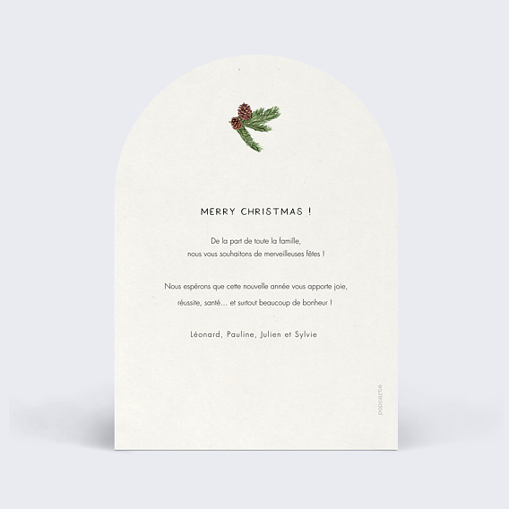 Carte de Noël Pin Verso