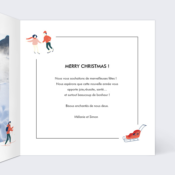 Carte de Noël Sport d'Hiver Intérieur Droit