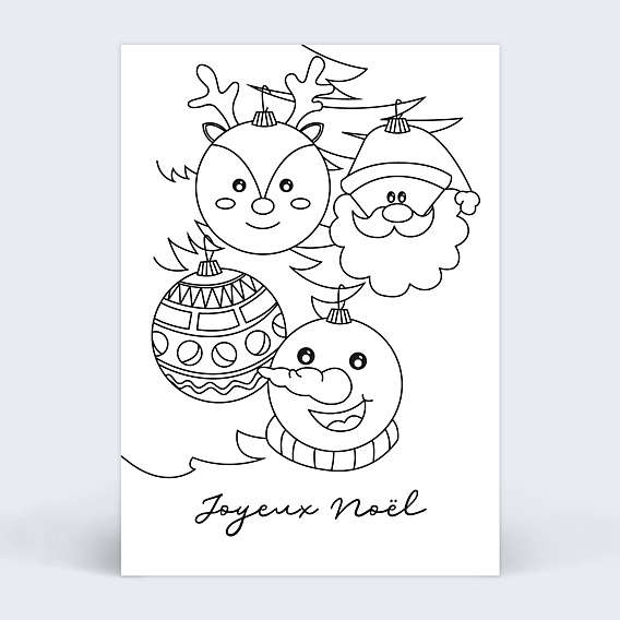 Carte de Noël Coloriage Boule de Noël