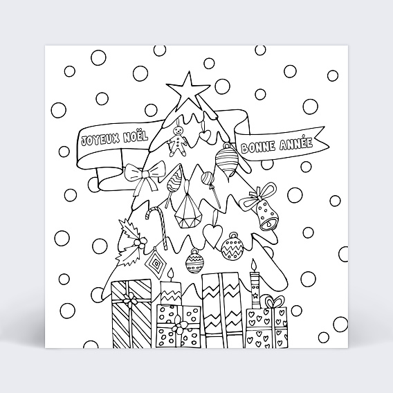 Carte de Noël Coloriage Couronne