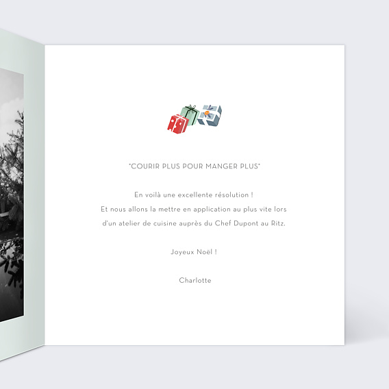 Carte de Noël  Livraison de Cadeaux Intérieur Droit