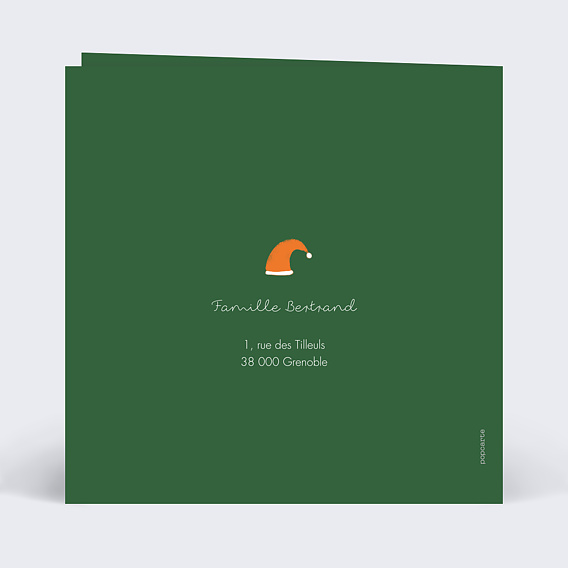 Carte de Noël  Sapin Fantasque Verso