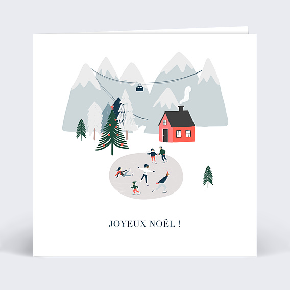 Carte de Noël Patinoire