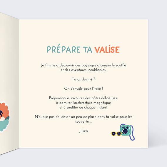 Carte de Noël Prépare ta valise