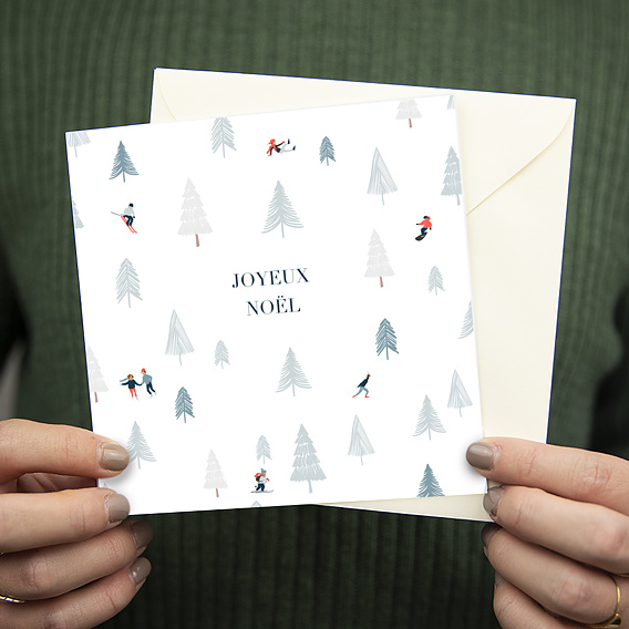 Carte de Noël  Forêt de Sapins Après 4