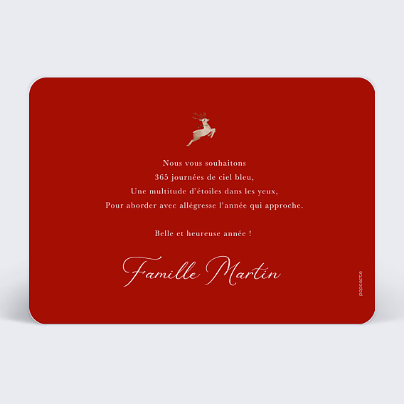 Carte de Noël  Frise Traineau Verso