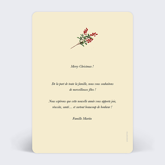 Carte de Noël Essence d'hiver