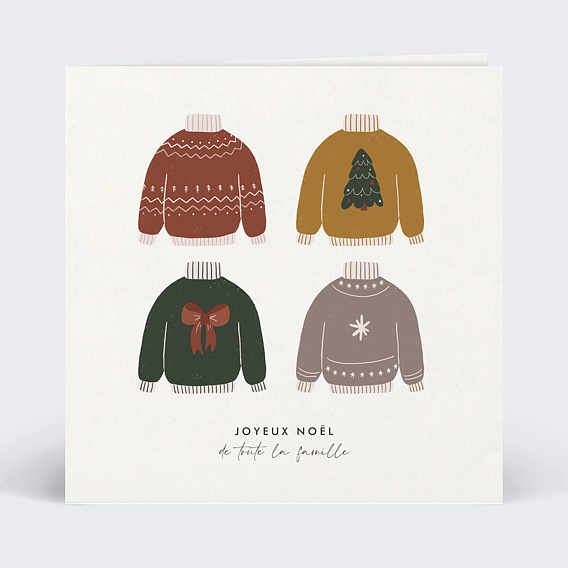 Carte de Noël Famille Pull