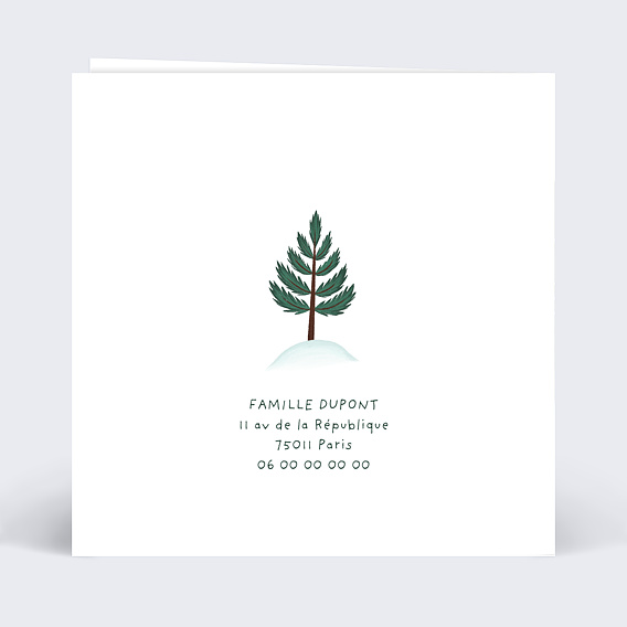 Carte de Noël  Maisonnette Verso