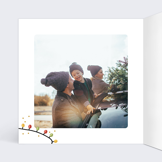 Carte de Noël Lumière de Noel Intérieur Gauche