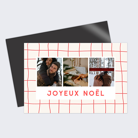 Carte de Noël Plaid Rouge
