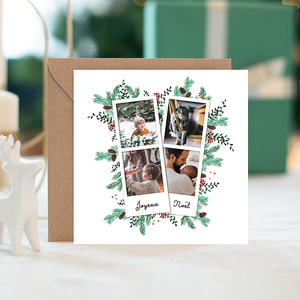 Carte de Noël Double Pola Pommes de Pin