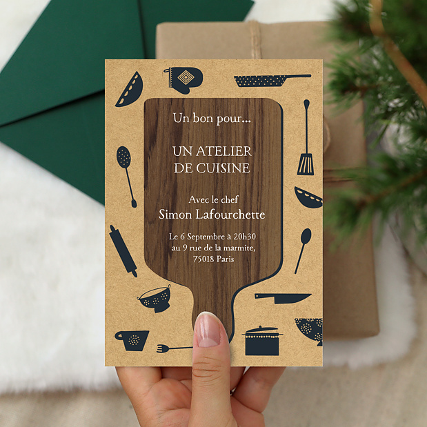 Carte de Noël Bon Pour Cuisine