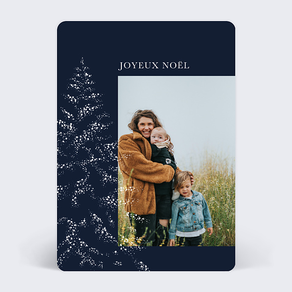 Carte de Noël  Sous la neige photo Recto