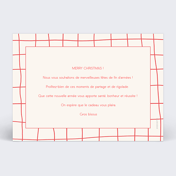 Carte de Noël Plaid Rouge