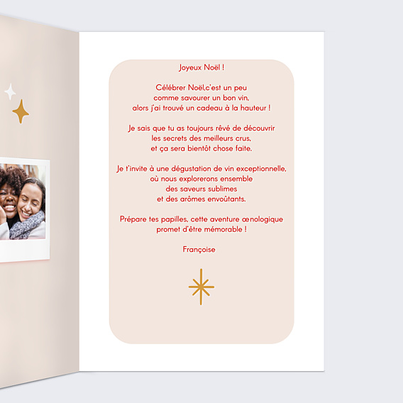 Carte de Noël Bon Pour dégustation