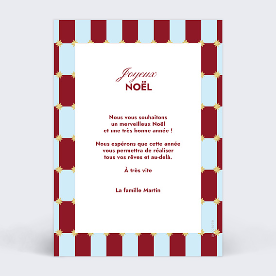Carte de Noël Damier étoilé