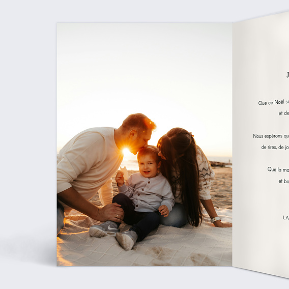 Carte de Noël  Neige et sapins Intérieur Gauche